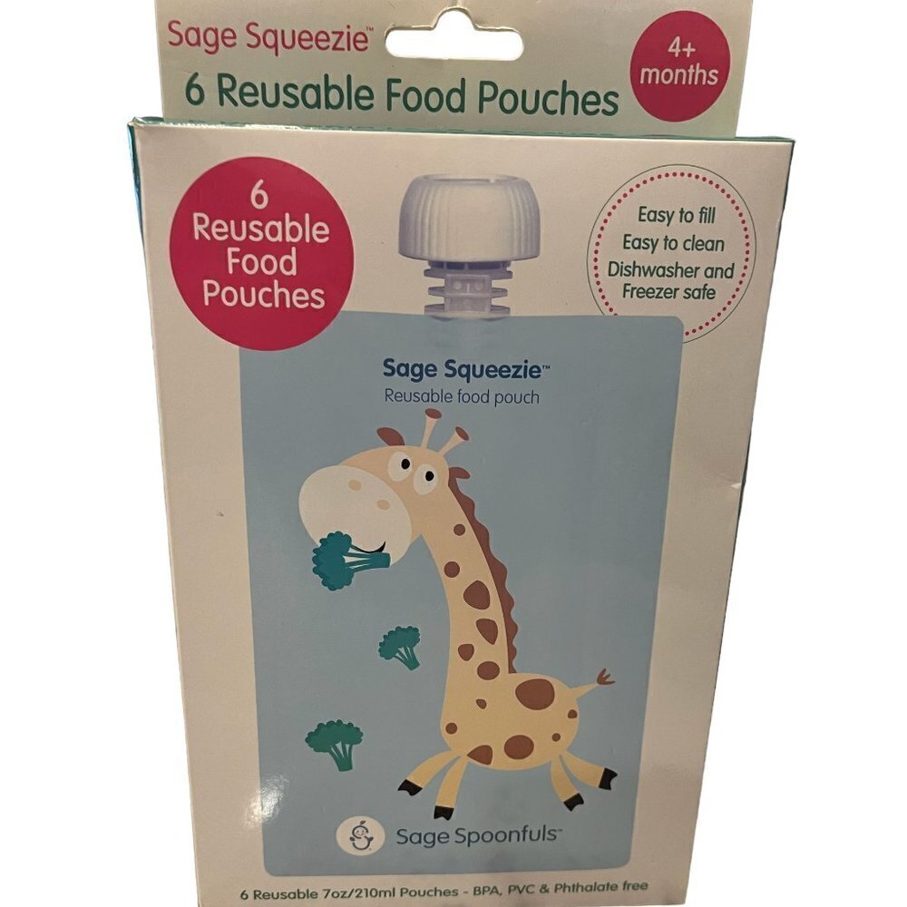 Sage Spoonfuls Squeezie 4+ Months BPA, PVC & Phthalate Free 7 oz. Food Pouches